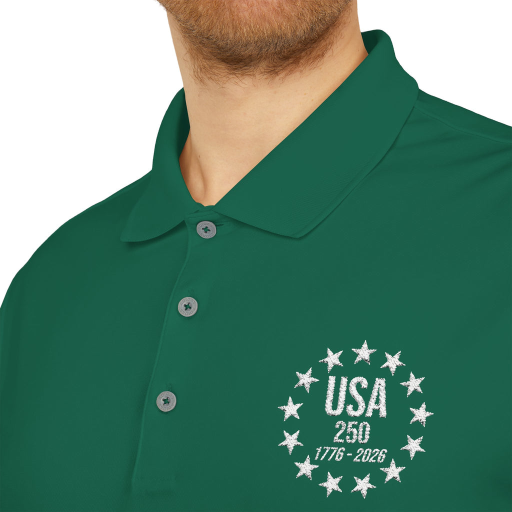 Adidas USA 250 Polo Shirt | America's 250th Anniversary | 1776-2026 Embroidered Performance Polo