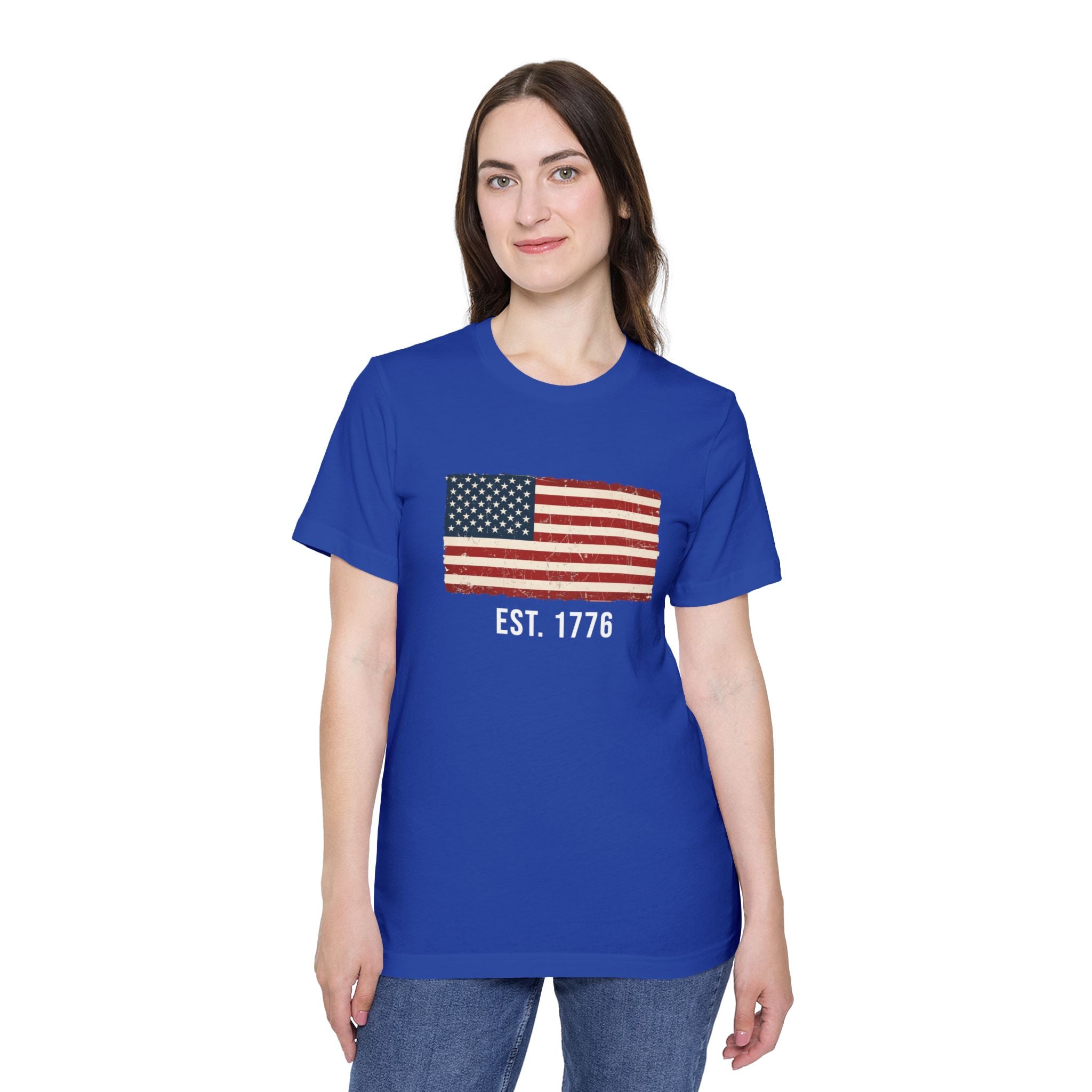 Est. 1776 Distressed Flag T-Shirt | American Independence Day Shirt | Patriotic USA Shirt