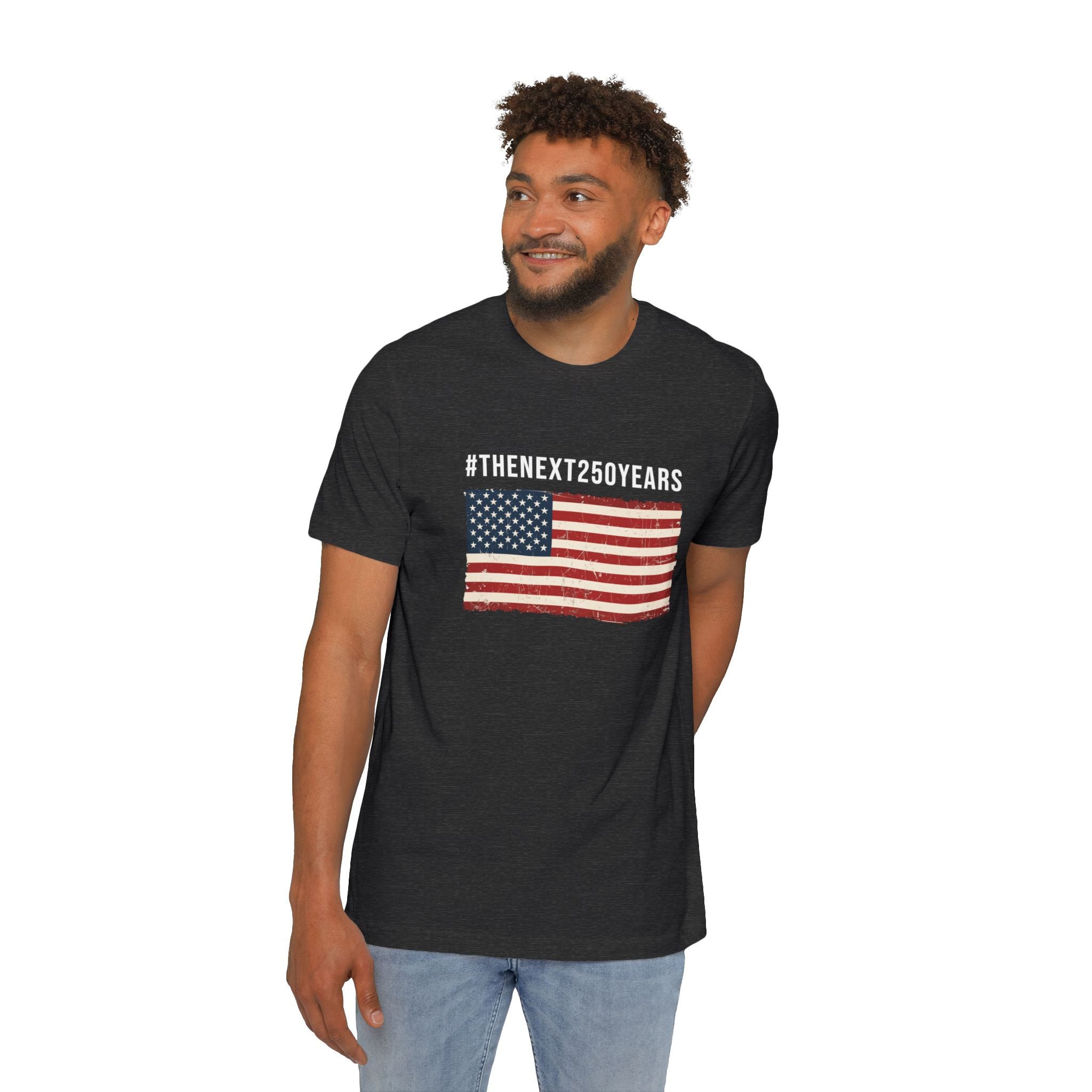 #TheNext250Years | Made in USA | Bella+Canvas 3001U | Patriotic Distressed Flag Shirt