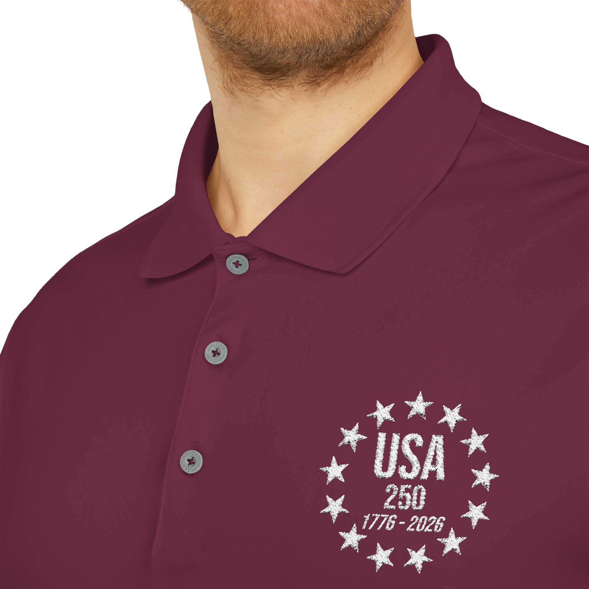 Adidas USA 250 Polo Shirt | America's 250th Anniversary | 1776-2026 Embroidered Performance Polo