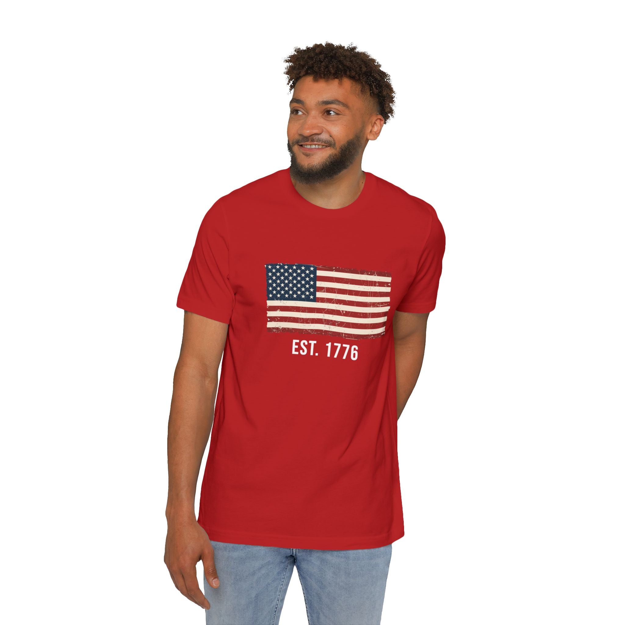 Est. 1776 Distressed Flag T-Shirt | American Independence Day Shirt | Patriotic USA Shirt