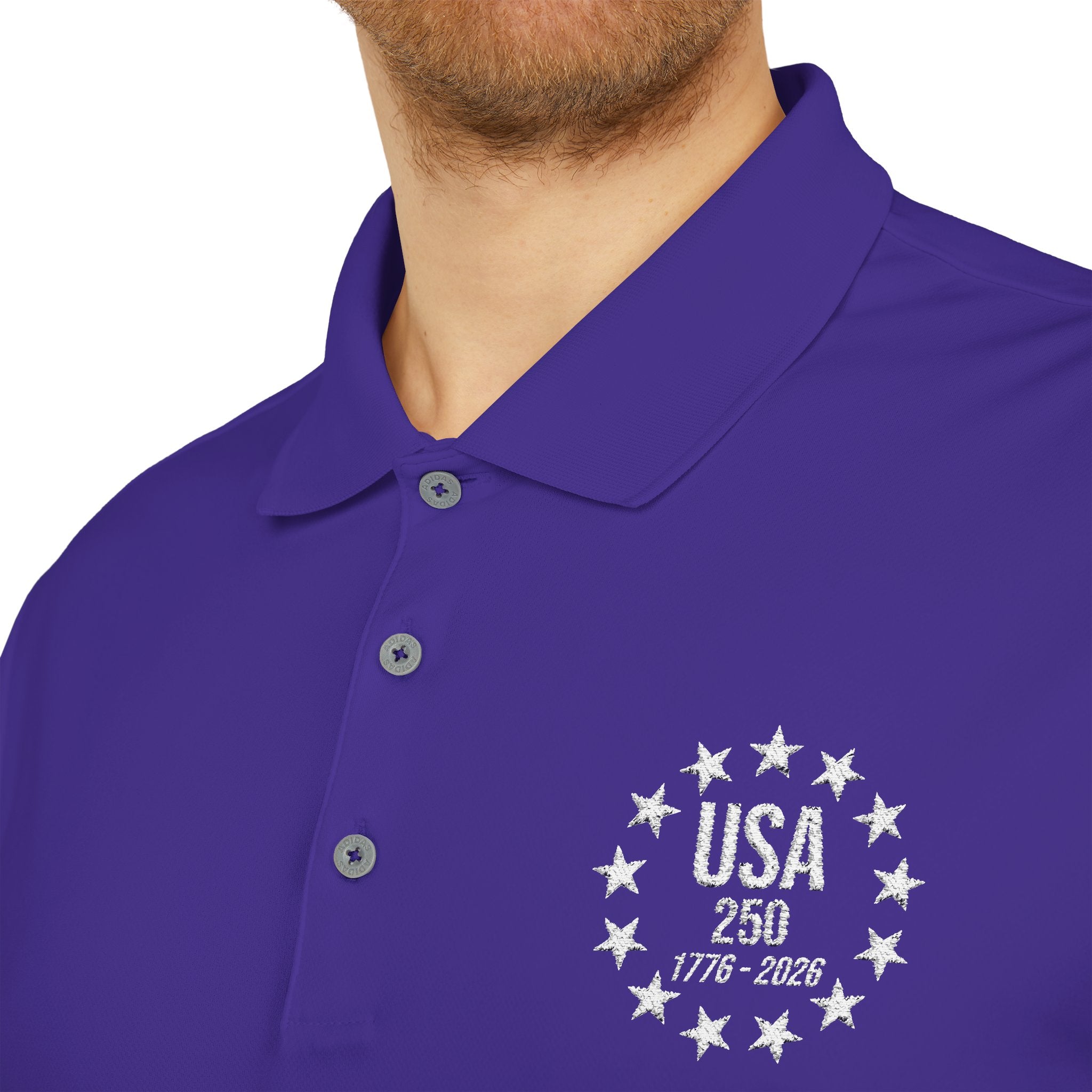 Adidas USA 250 Polo Shirt | America's 250th Anniversary | 1776-2026 Embroidered Performance Polo