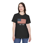 Est. 1776 Distressed Flag T-Shirt | American Independence Day Shirt | Patriotic USA Shirt