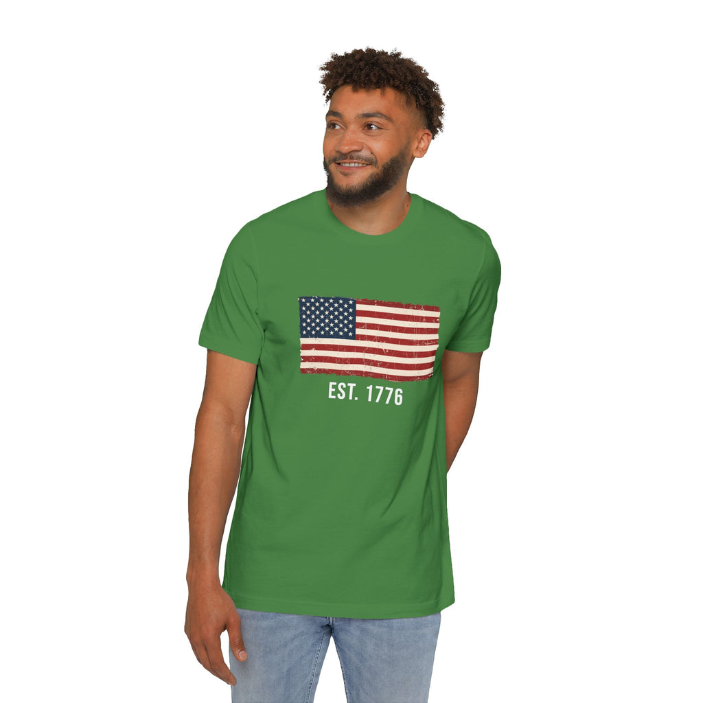 Est. 1776 Distressed Flag T-Shirt | American Independence Day Shirt | Patriotic USA Shirt