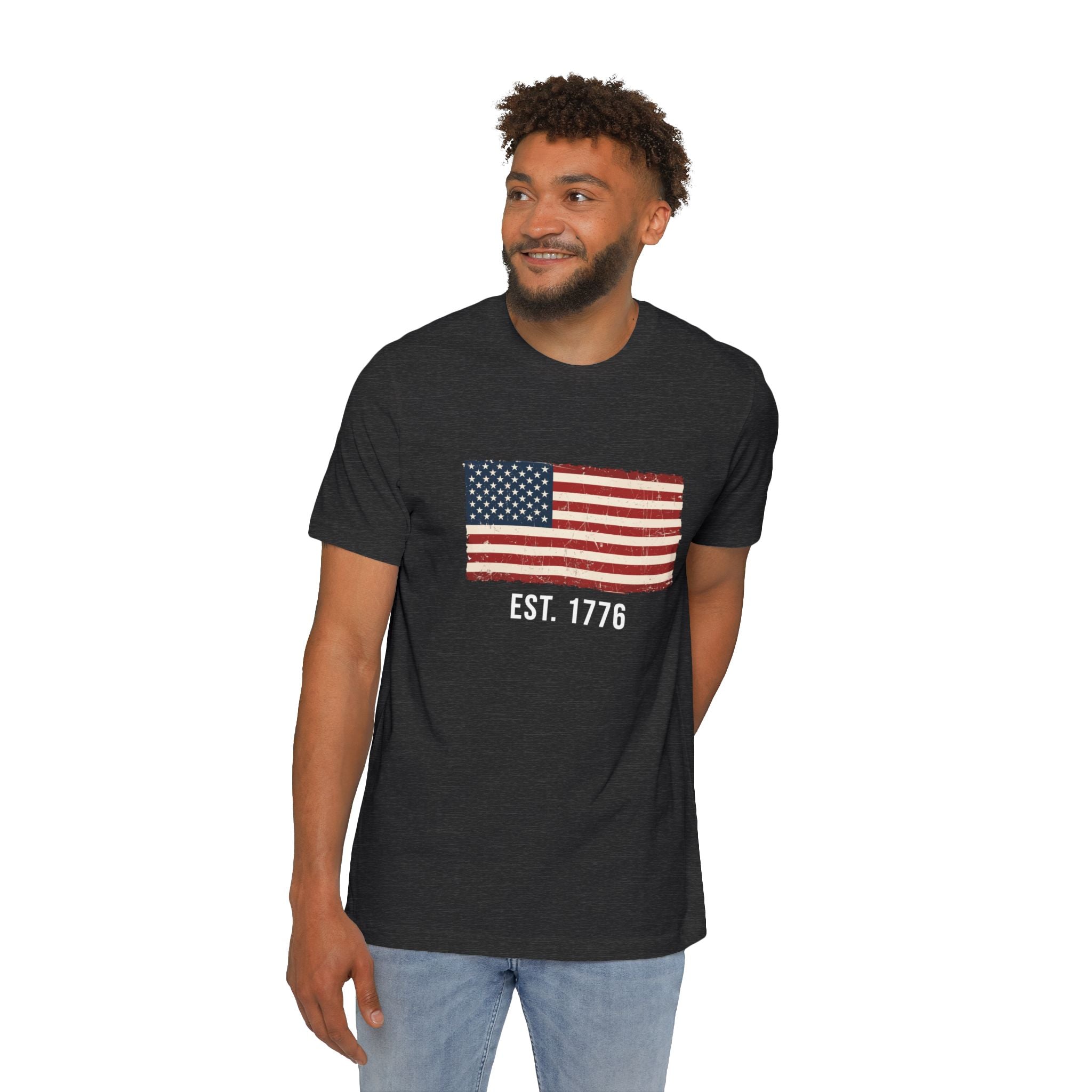 Est. 1776 Distressed Flag T-Shirt | American Independence Day Shirt | Patriotic USA Shirt