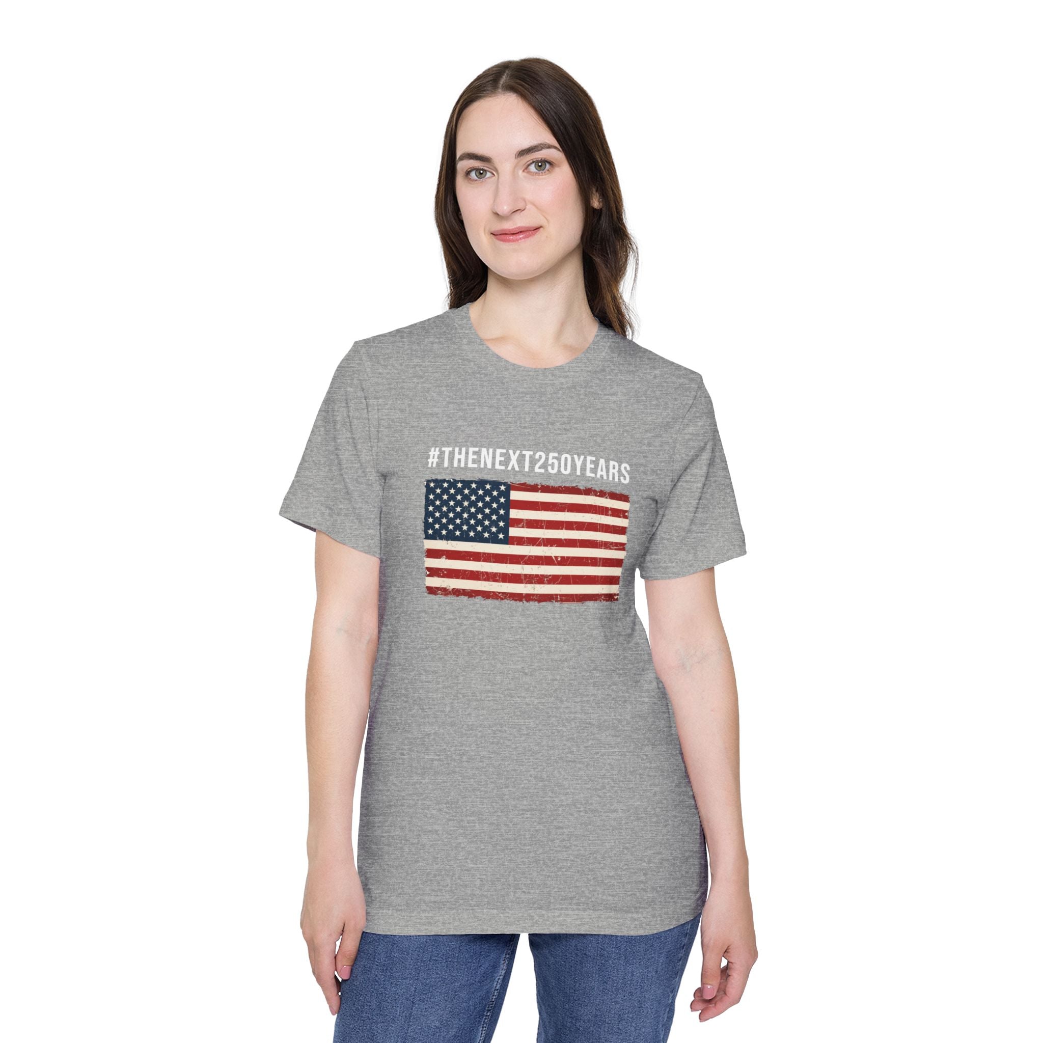 #TheNext250Years | Made in USA | Bella+Canvas 3001U | Patriotic Distressed Flag Shirt