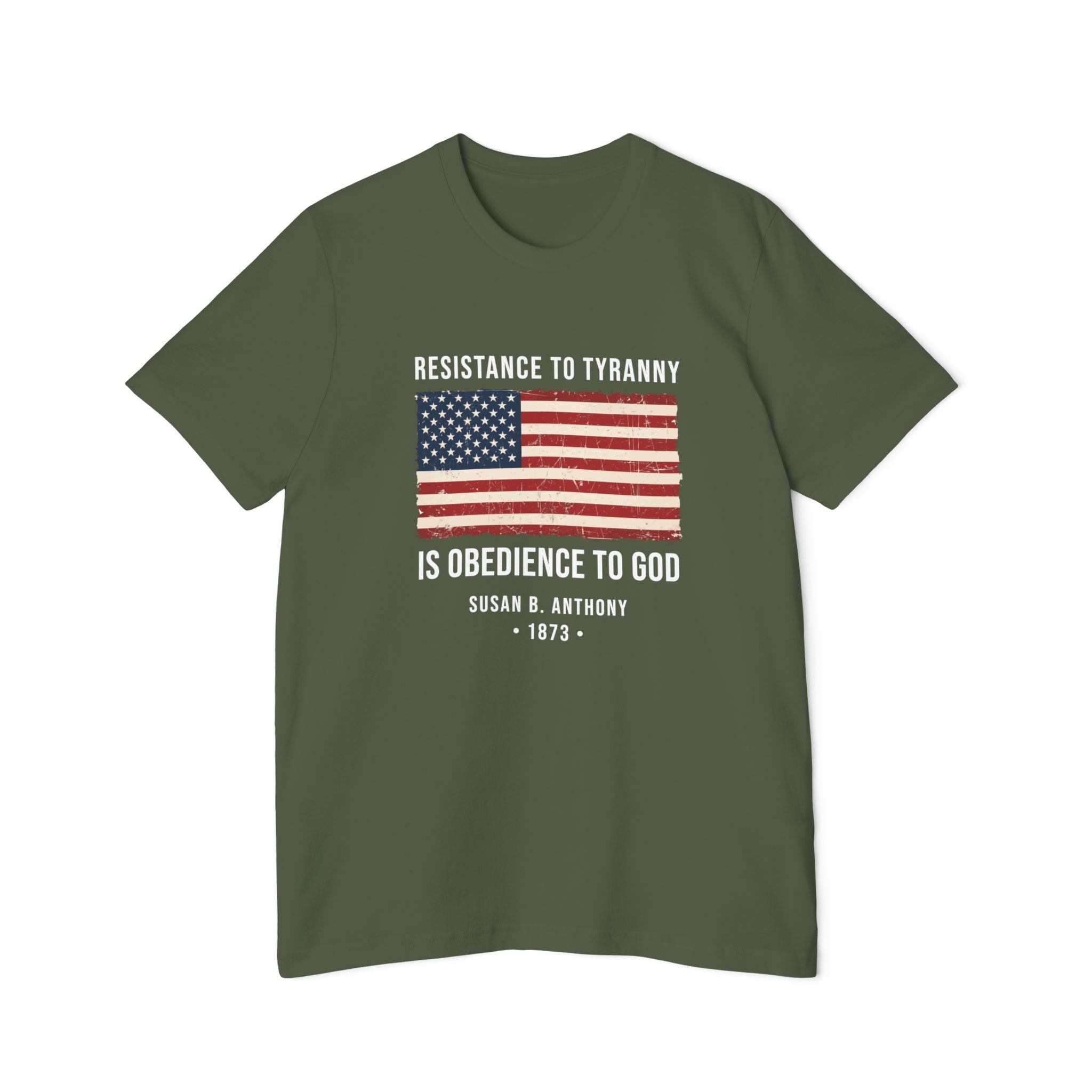 Susan B. Anthony Quote T-Shirt | "Resistance to Tyranny Is Obedience to God" | Women's Suffrage Shirt
