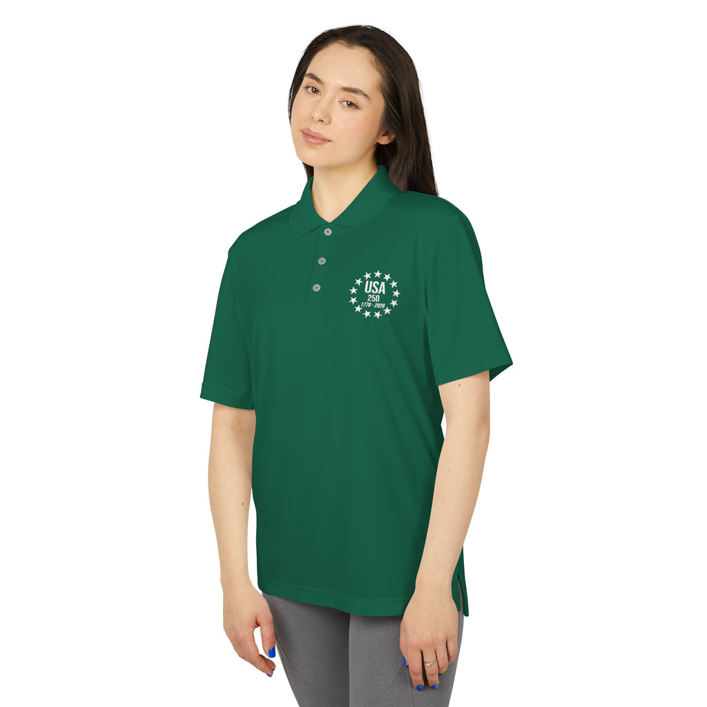 Adidas USA 250 Polo Shirt | America's 250th Anniversary | 1776-2026 Embroidered Performance Polo