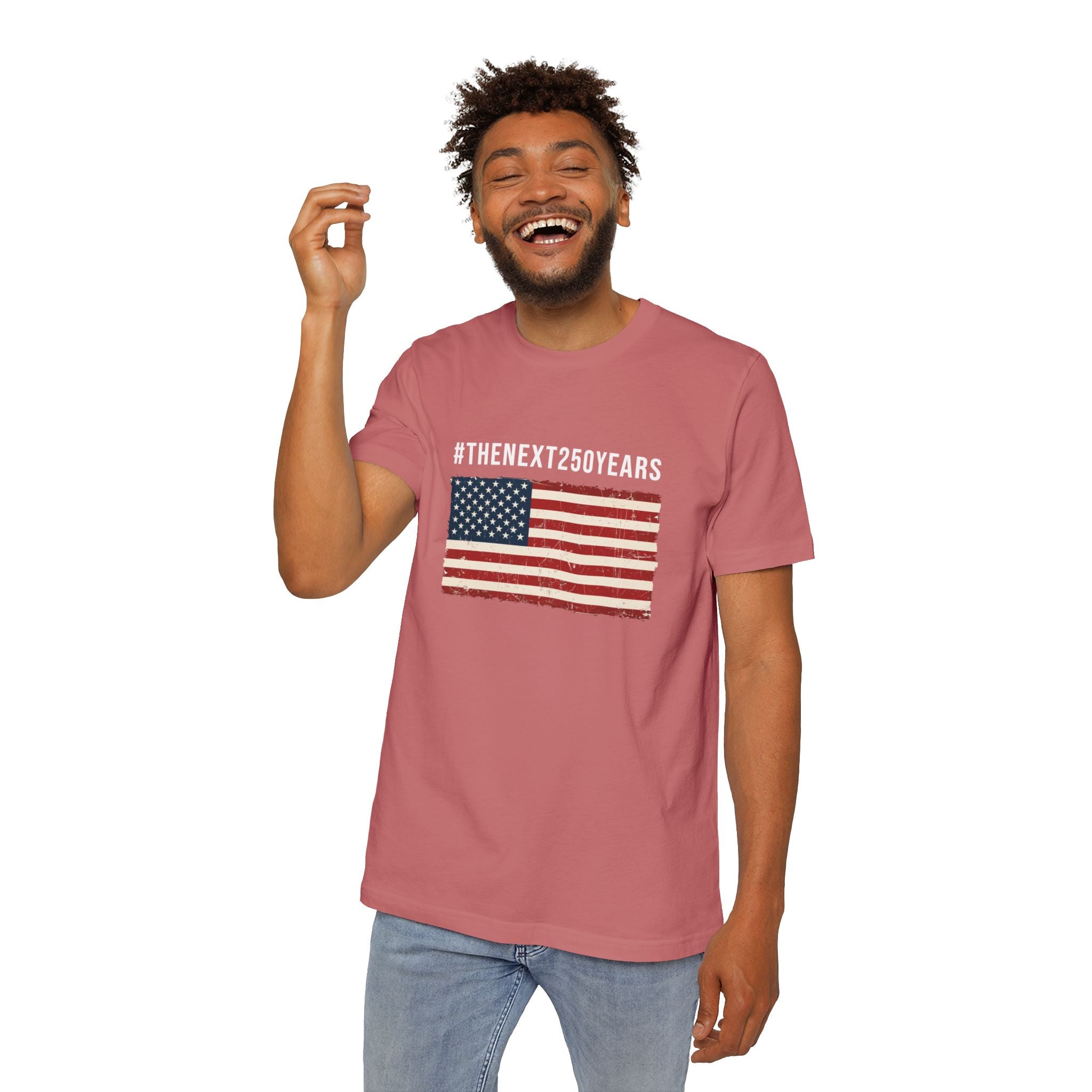#TheNext250Years | Made in USA | Bella+Canvas 3001U | Patriotic Distressed Flag Shirt