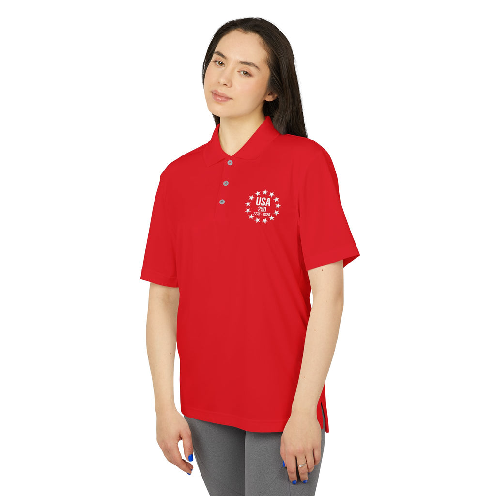 Adidas USA 250 Polo Shirt | America's 250th Anniversary | 1776-2026 Embroidered Performance Polo