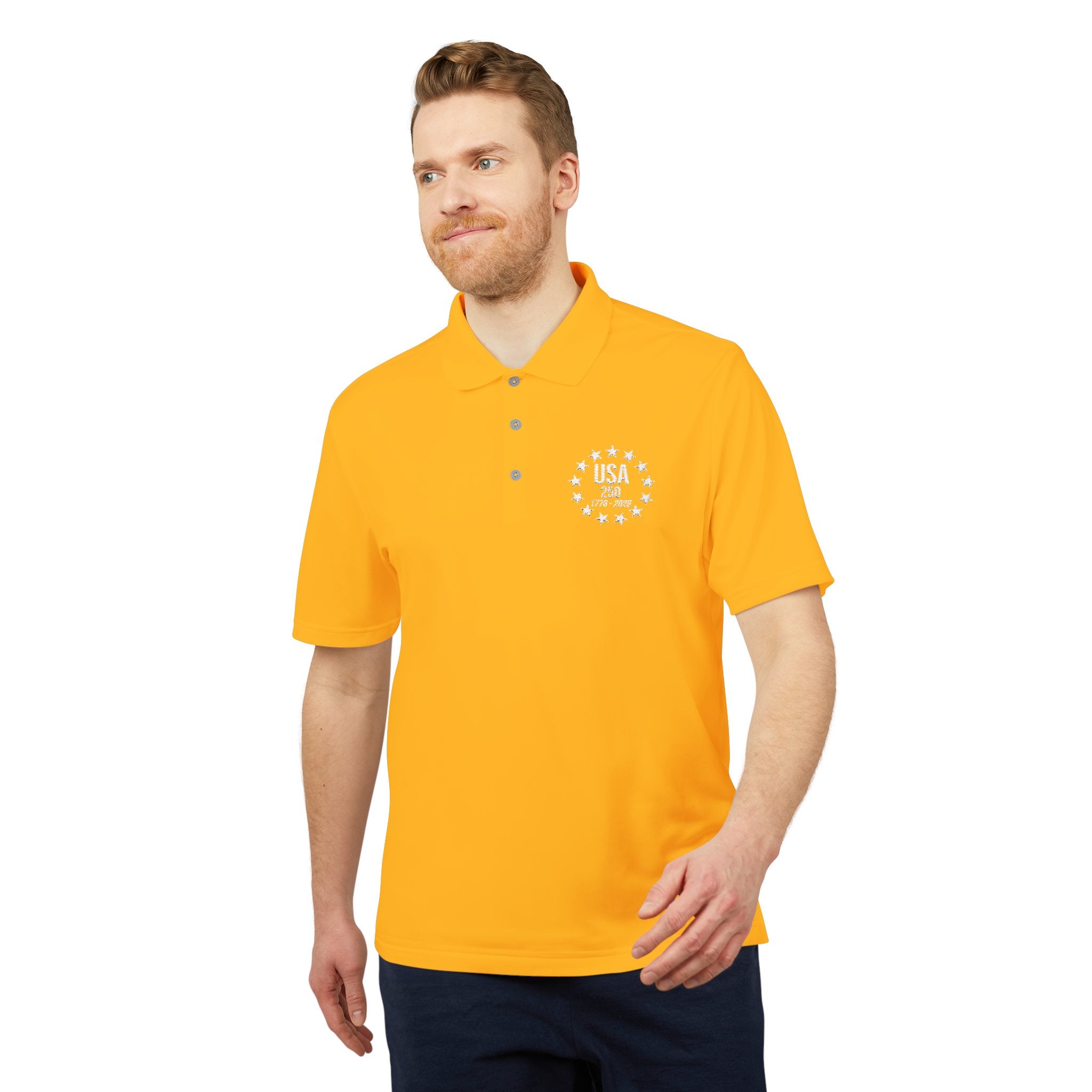 Adidas USA 250 Polo Shirt | America's 250th Anniversary | 1776-2026 Embroidered Performance Polo