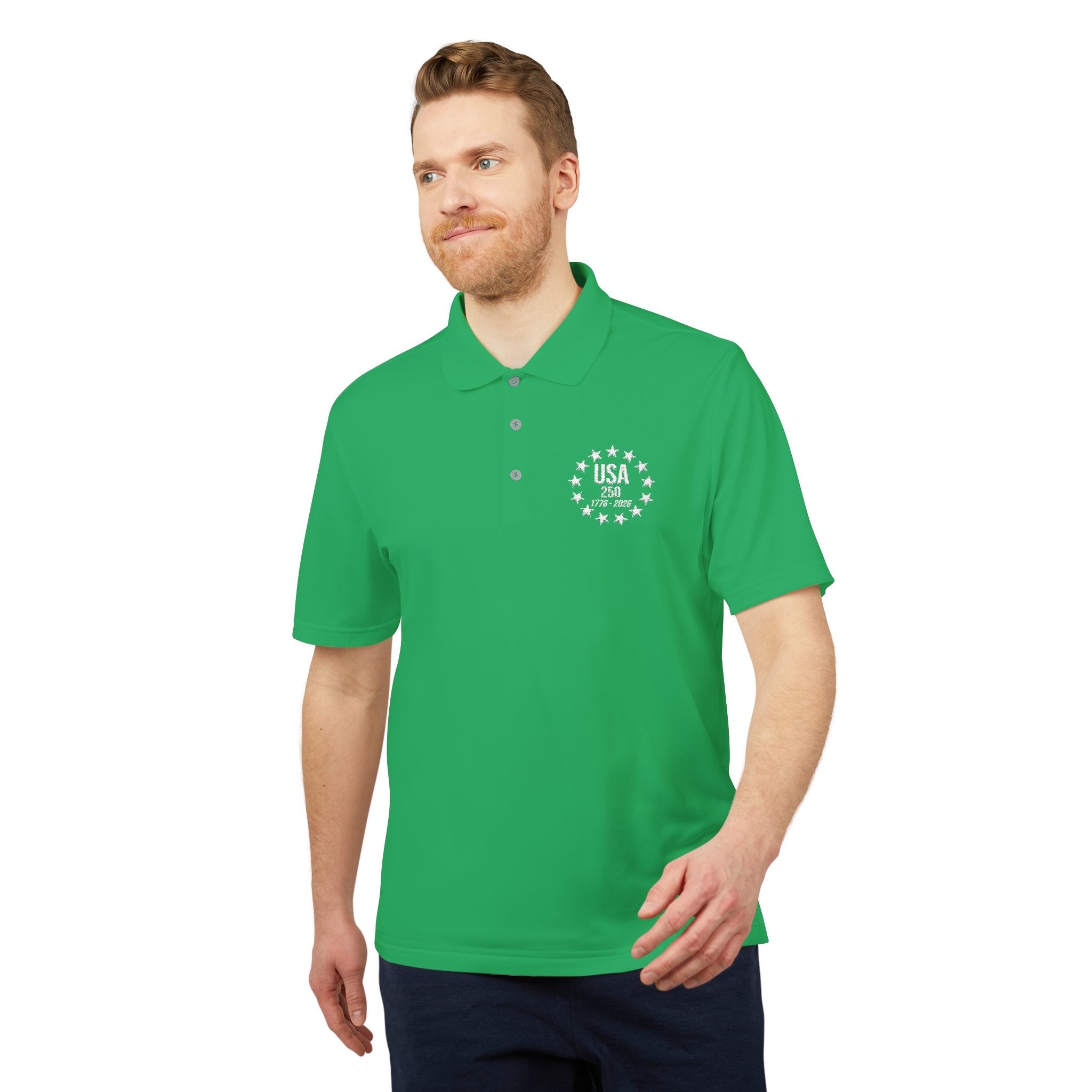 Adidas USA 250 Polo Shirt | America's 250th Anniversary | 1776-2026 Embroidered Performance Polo