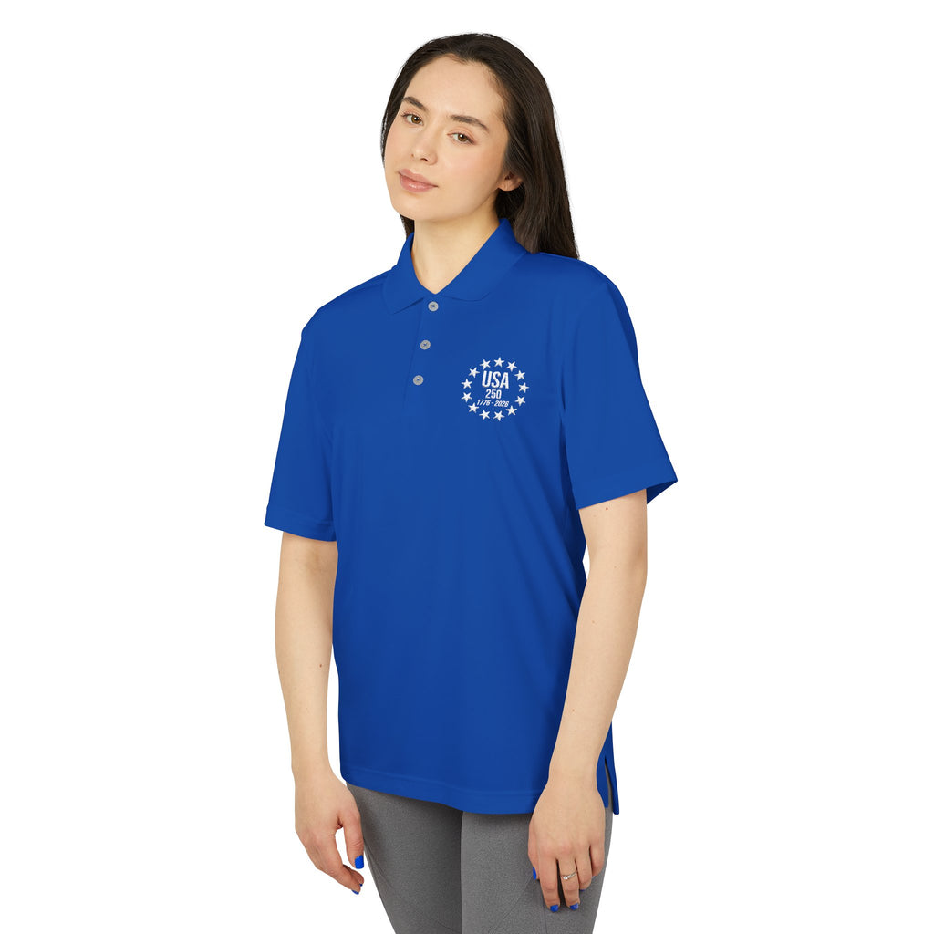 Adidas USA 250 Polo Shirt | America's 250th Anniversary | 1776-2026 Embroidered Performance Polo