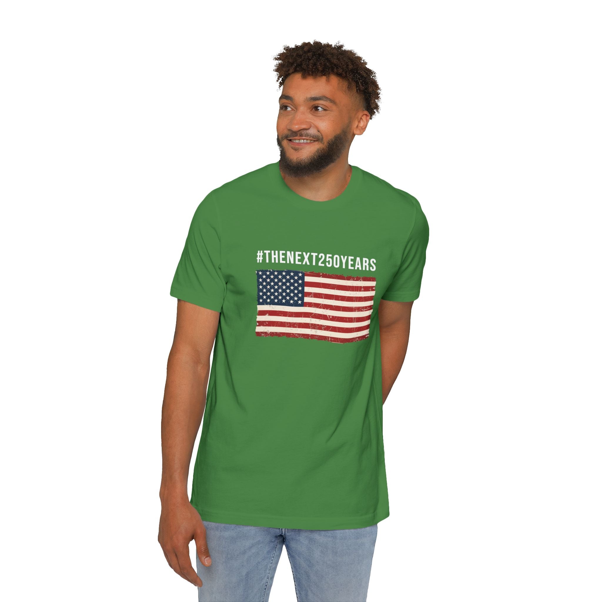 #TheNext250Years | Made in USA | Bella+Canvas 3001U | Patriotic Distressed Flag Shirt