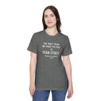 Franklin D. Roosevelt Quote T-Shirt – "The Only Thing We Have to Fear Is Fear Itself" Patriotic USA Shirt