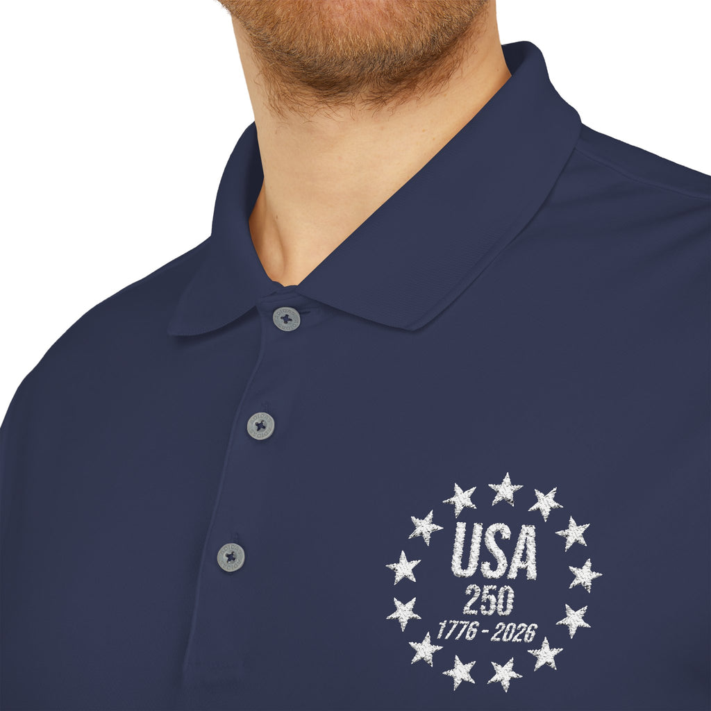 Adidas USA 250 Polo Shirt | America's 250th Anniversary | 1776-2026 Embroidered Performance Polo