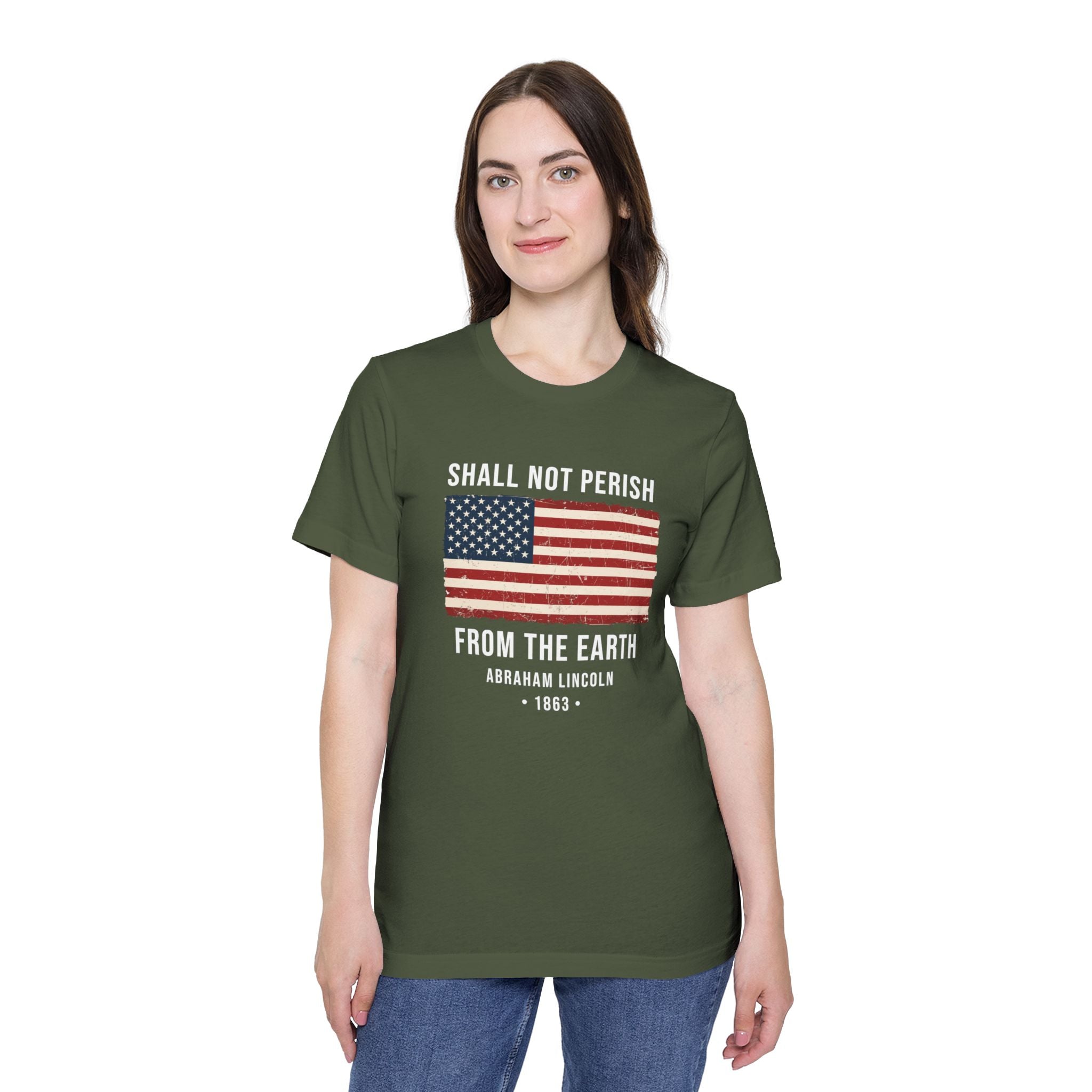 Shall Not Perish From The Earth T-Shirt | Abraham Lincoln 1863 | Gettysburg Address Tee