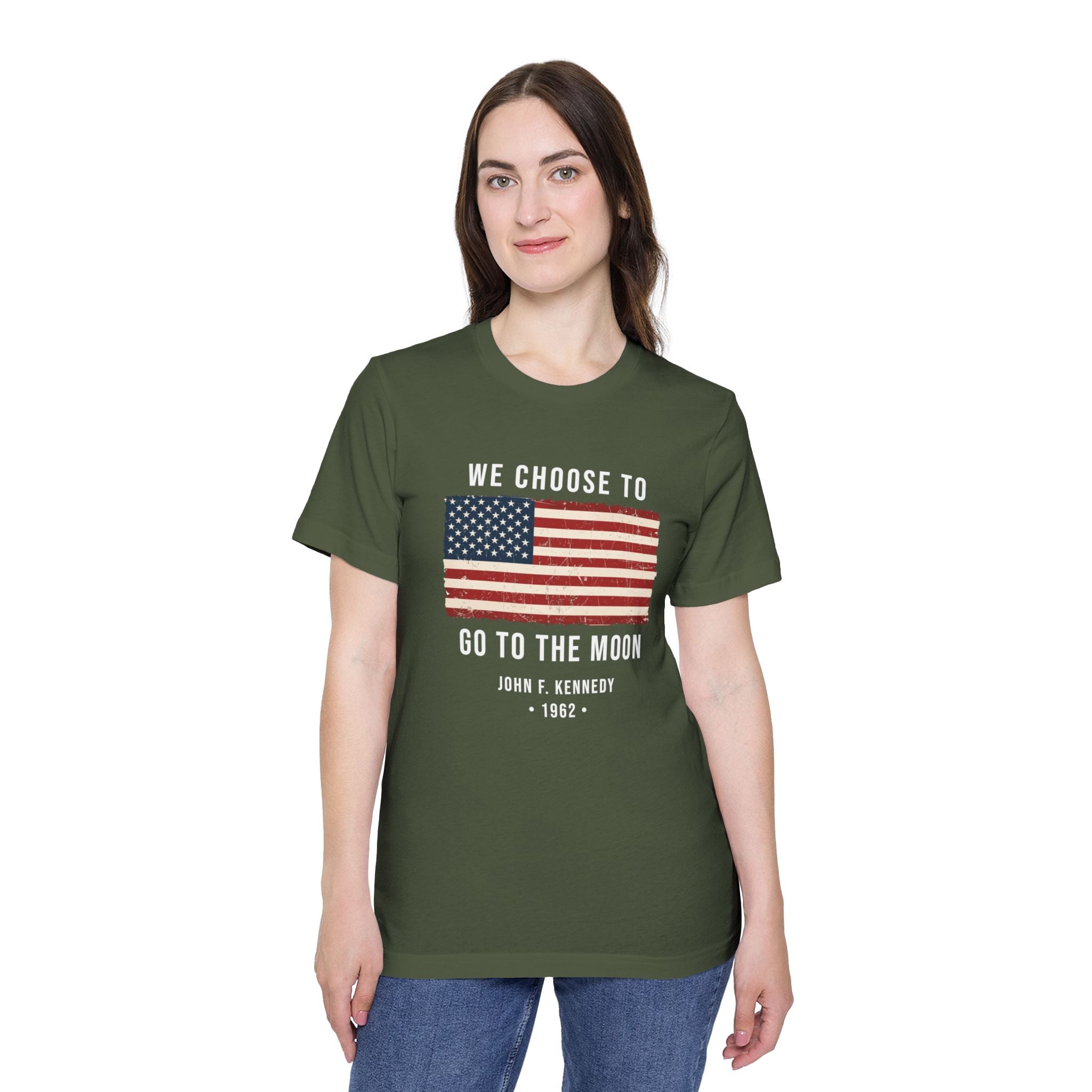 We Choose to Go to the Moon T-Shirt | John F. Kennedy 1962 | Patriotic Space Race Tee