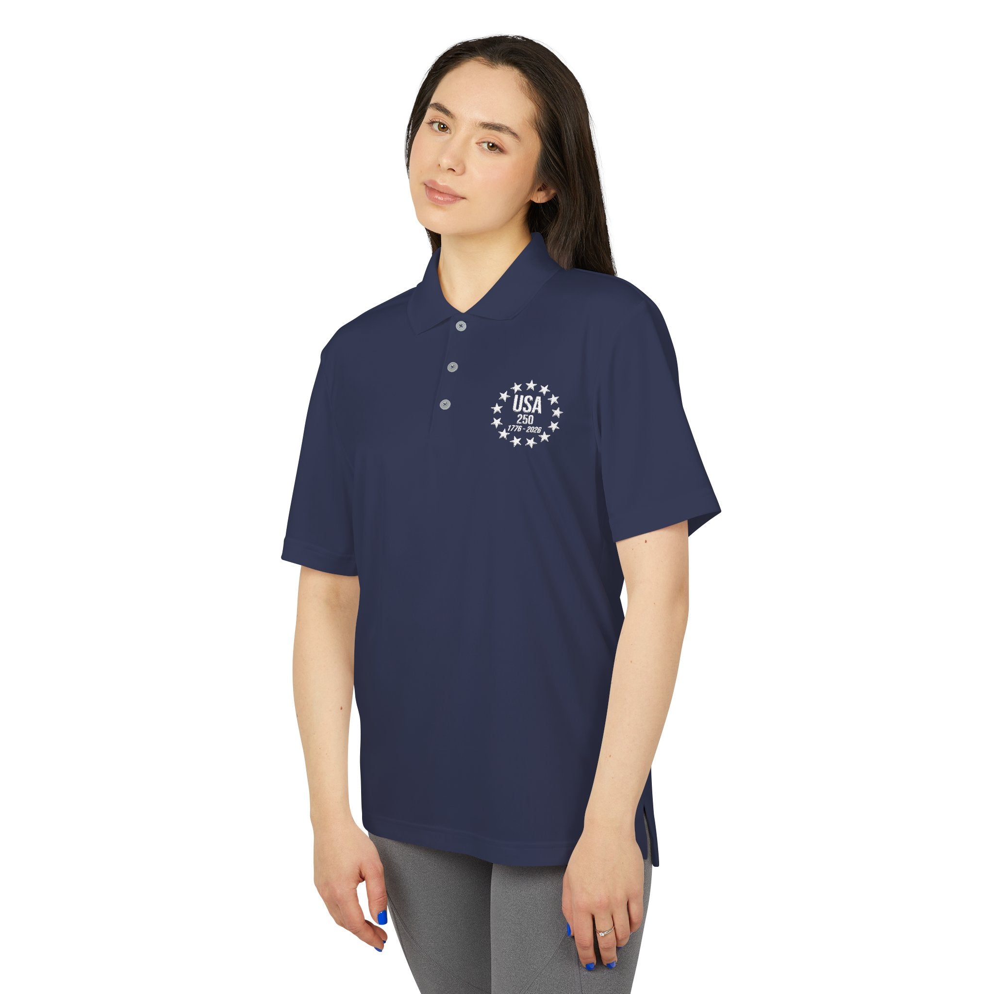 Adidas USA 250 Polo Shirt | America's 250th Anniversary | 1776-2026 Embroidered Performance Polo
