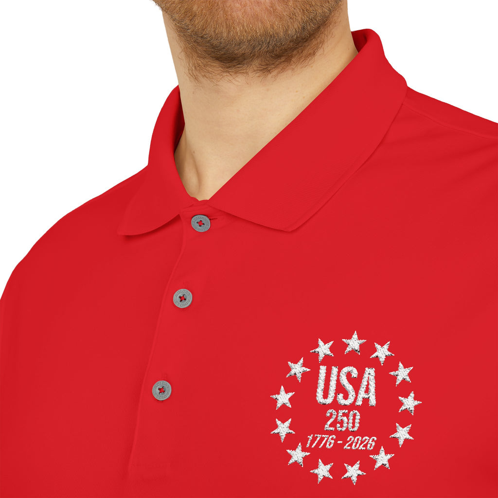 Adidas USA 250 Polo Shirt | America's 250th Anniversary | 1776-2026 Embroidered Performance Polo