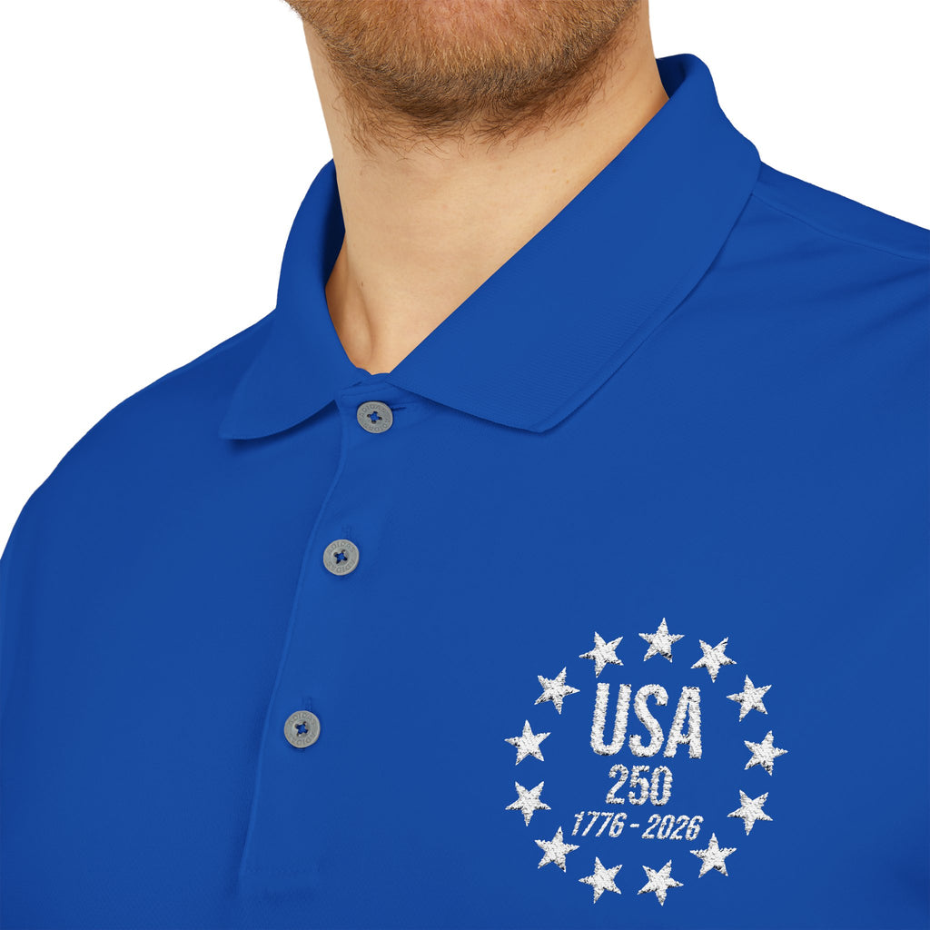 Adidas USA 250 Polo Shirt | America's 250th Anniversary | 1776-2026 Embroidered Performance Polo