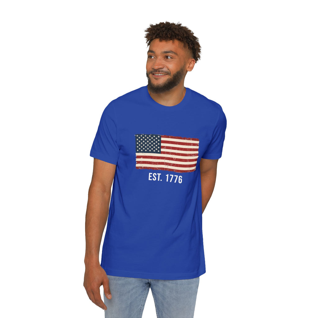 Est. 1776 Distressed Flag T-Shirt | American Independence Day Shirt | Patriotic USA Shirt