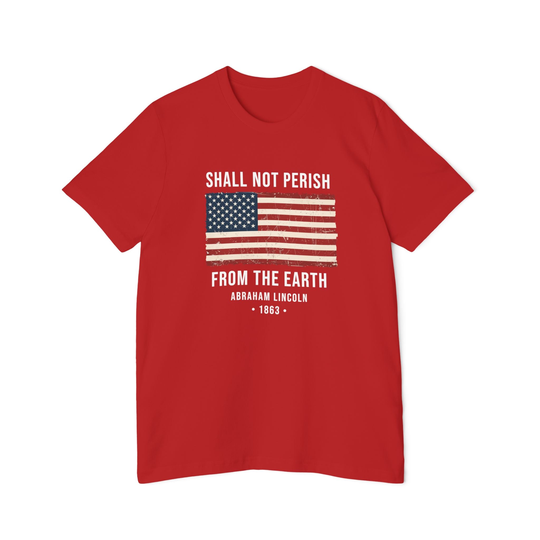 Shall Not Perish From The Earth T-Shirt | Abraham Lincoln 1863 | Gettysburg Address Tee